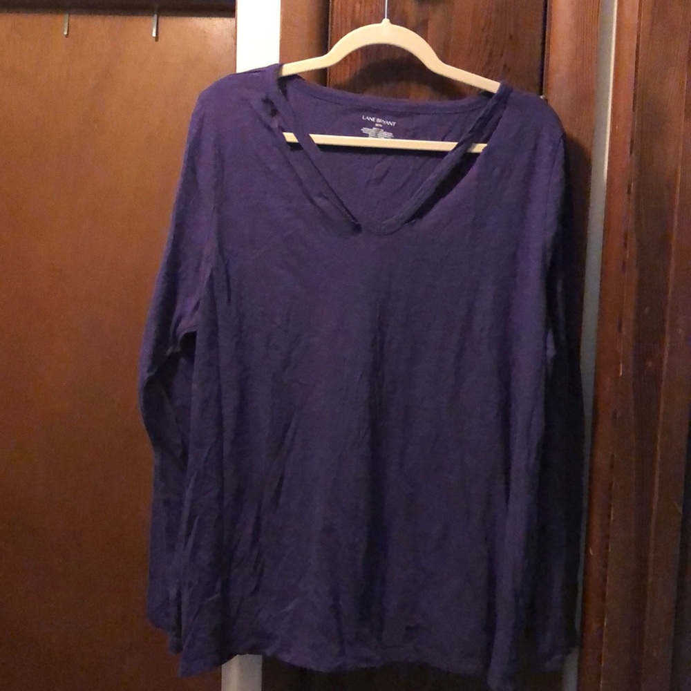Purple slash chest t shirt